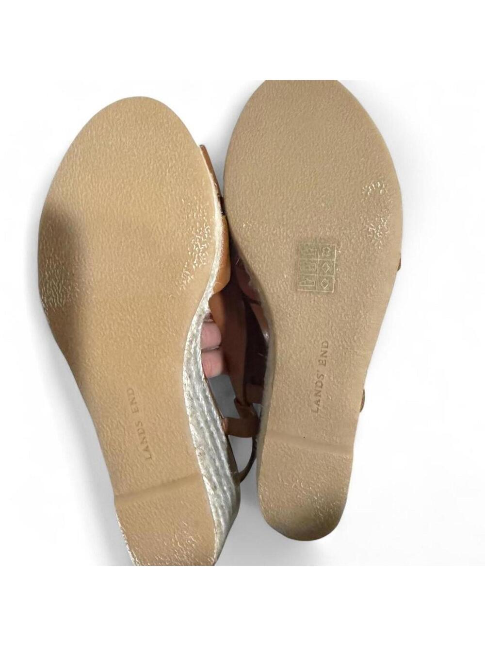 New in box LANDS END brown wedge sandals - Picture 3 of 6